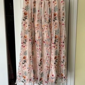 Petite Small Coldwater Creek Embroidered Maxi Skirt